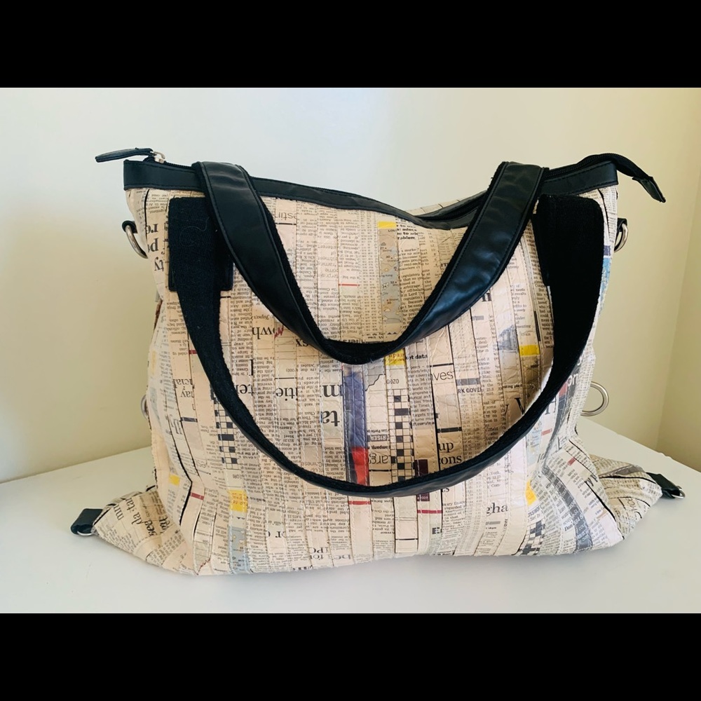 Newspaper Collage Tote Bag